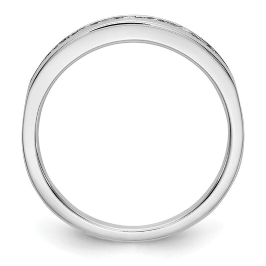 14K White Gold 11-Stone 1/3 carat Complete Round Diamond Channel Band
