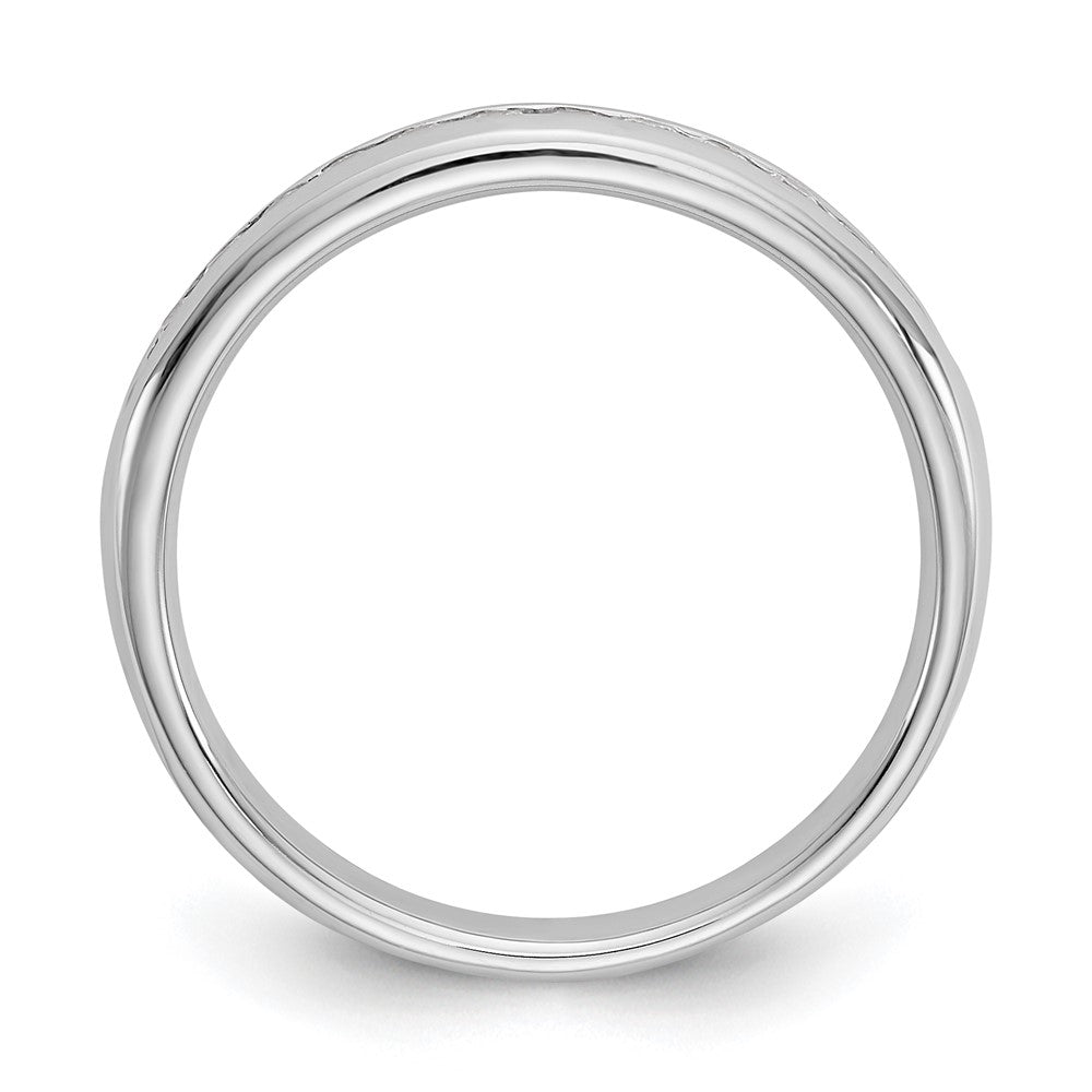 14K White Gold 11-Stone 1/4 carat Round Diamond Complete Channel Band