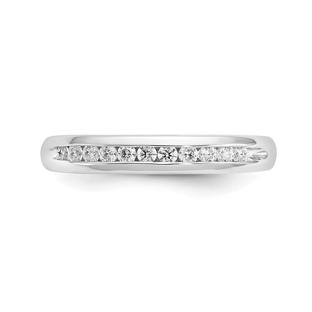 14K White Gold 11-Stone 1/4 carat Round Diamond Complete Channel Band