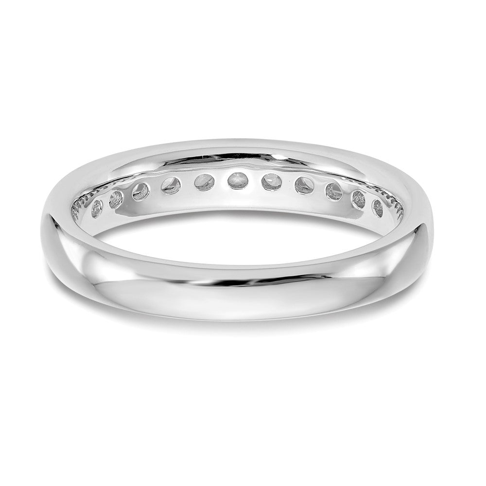 14K White Gold 11-Stone 1/4 carat Round Diamond Complete Channel Band