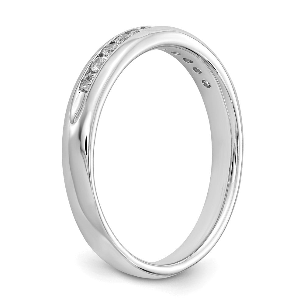 14K White Gold 11-Stone 1/4 carat Round Diamond Complete Channel Band