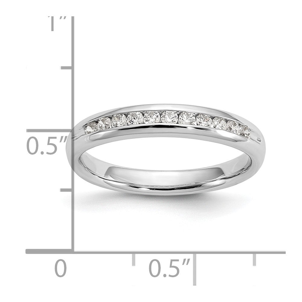 14K White Gold 11-Stone 1/4 carat Round Diamond Complete Channel Band