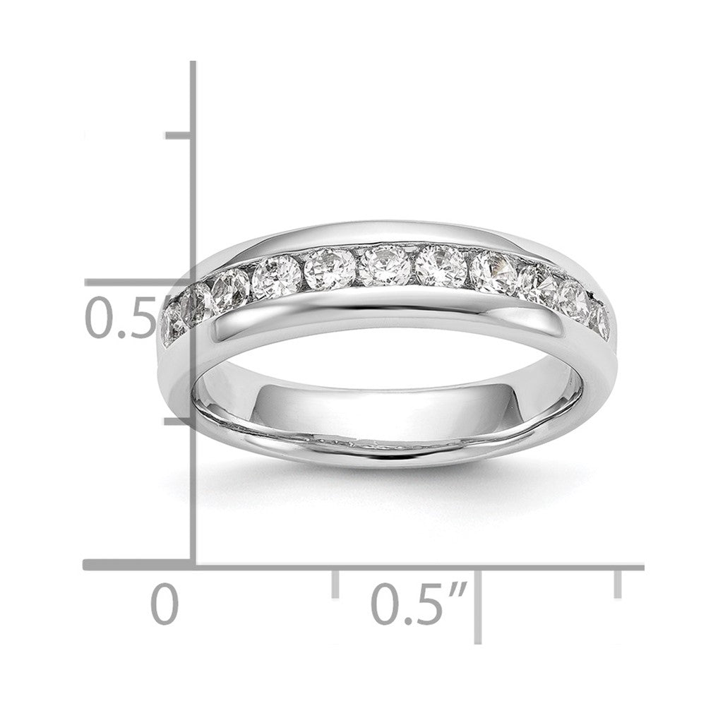 14K White Gold 11-Stone (Holds 11-2.6mm Round) Channel Band Mounting