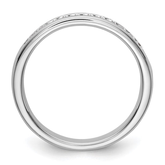 14k White Gold True Origin Lab Grown SI/VS Near Colorless 1/5 carat Round Diamond Men's Complete Channel Band
