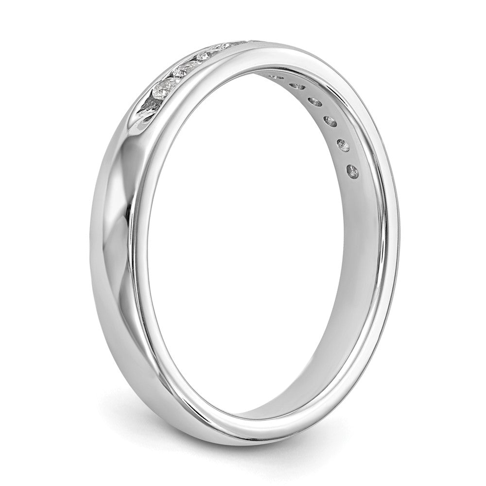 14k White Gold True Origin Lab Grown SI/VS Near Colorless 1/5 carat Round Diamond Men's Complete Channel Band