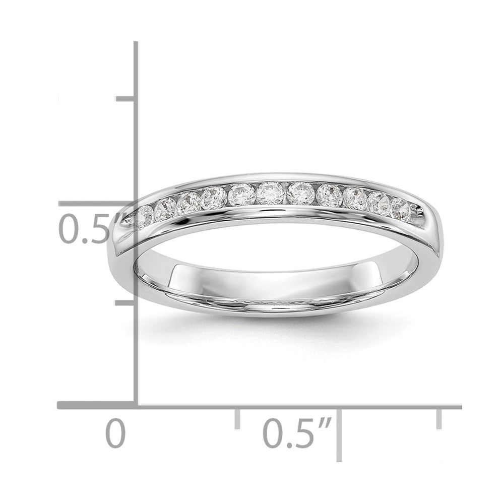 14k White Gold 11-Stone (Holds 11-1.7mm Round) Ladies Channel Band Mounting