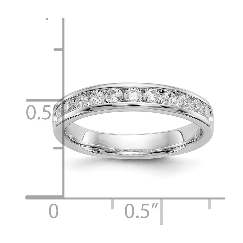 14k White Gold 11-Stone (Holds 11-2.25mm Round) Ladies Channel Band Mounting