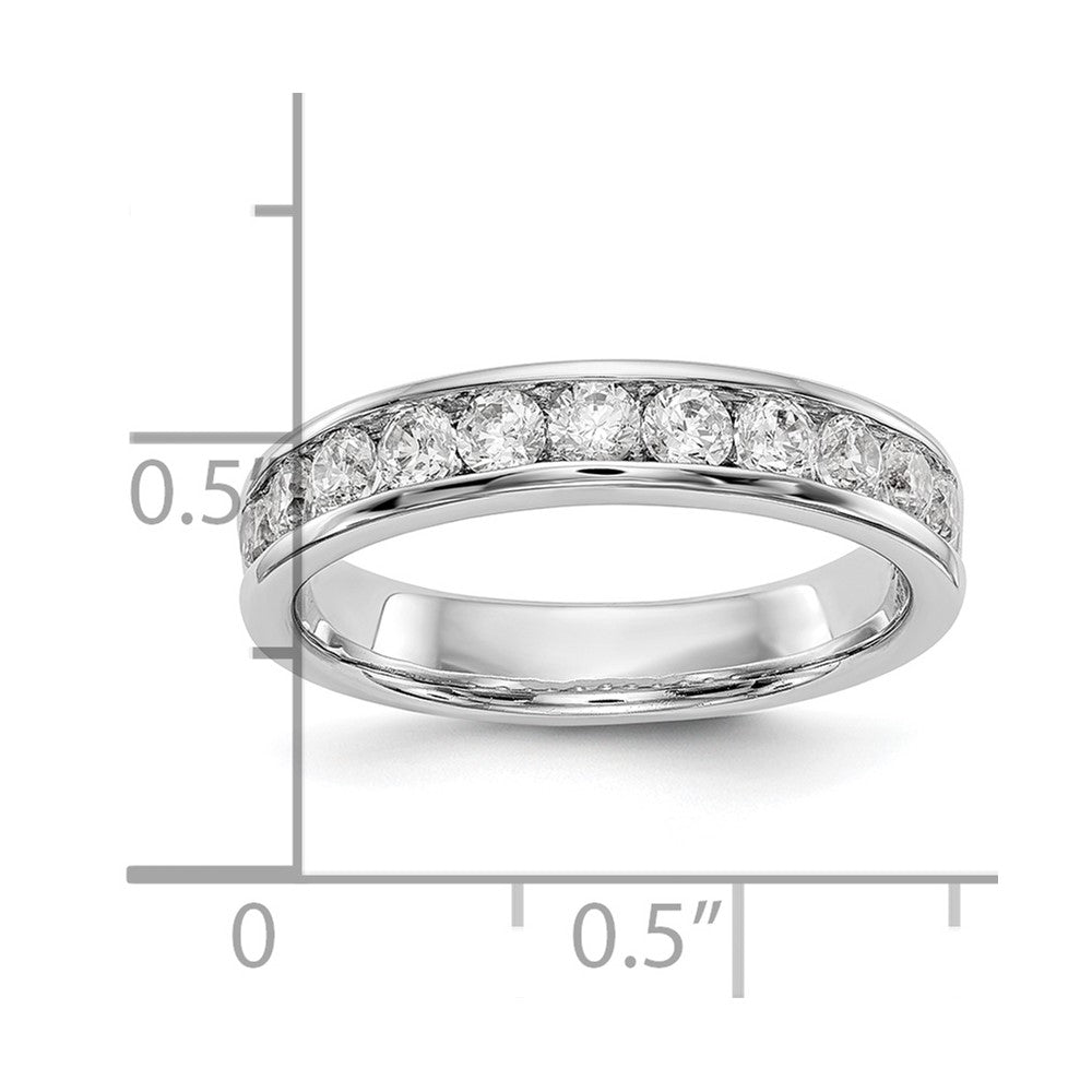 14k White Gold 11-Stone (Holds 11-2.6mm Round) Ladies Channel Band Mounting
