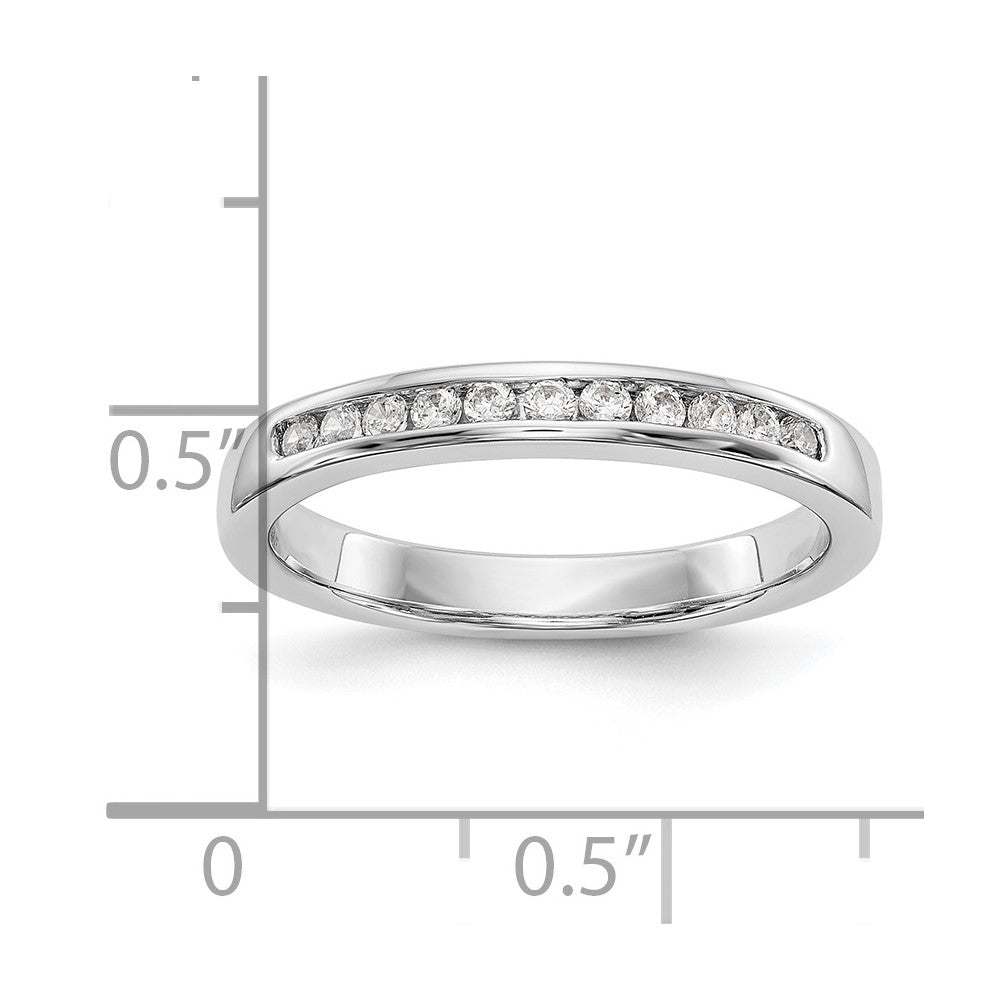 14k White Gold 11-Stone (Holds 11-1.6mm Round) Channel Band Mounting (Closed)
