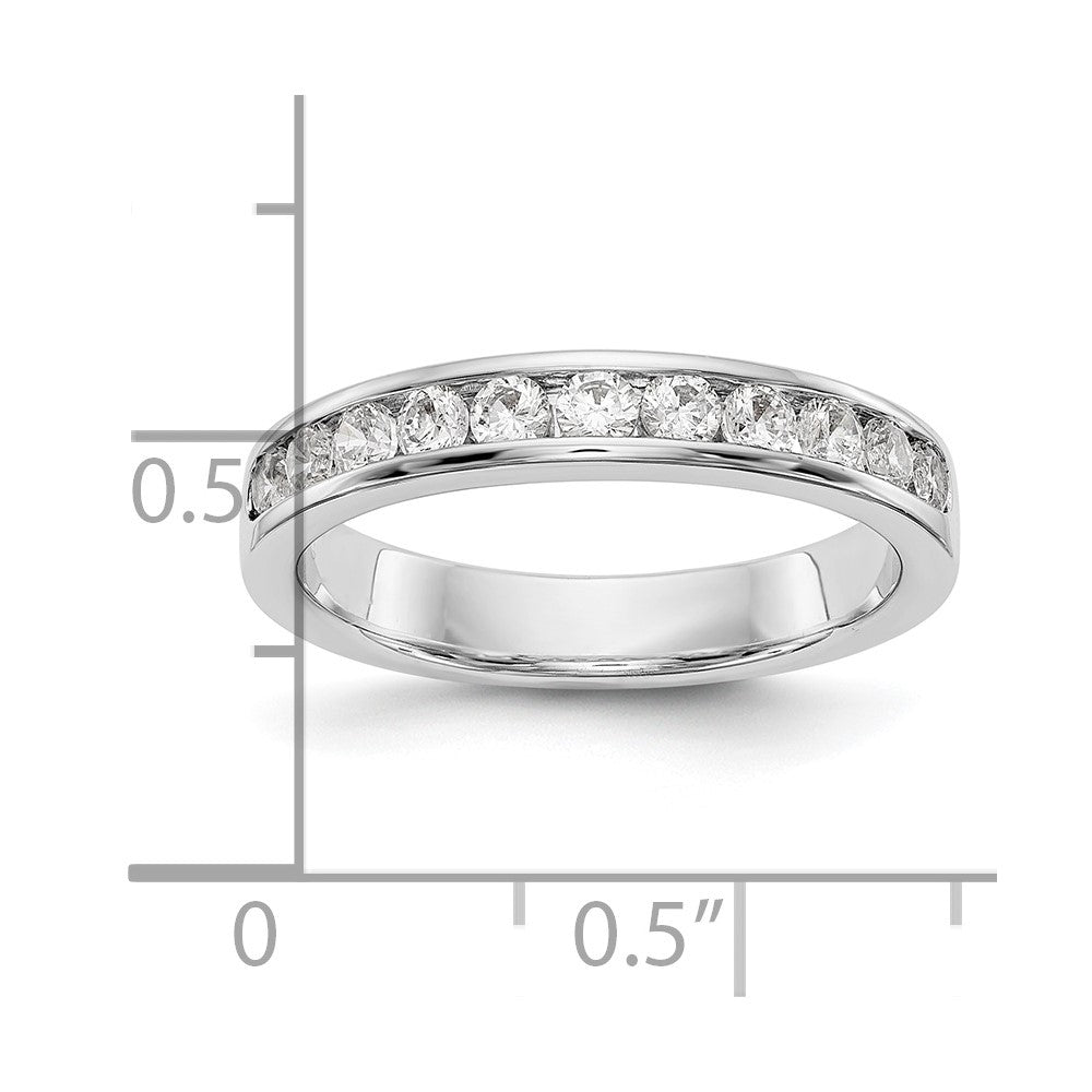 14k White Gold 11-Stone (Holds 11-2.3mm Round) Channel Band Mounting (Closed)