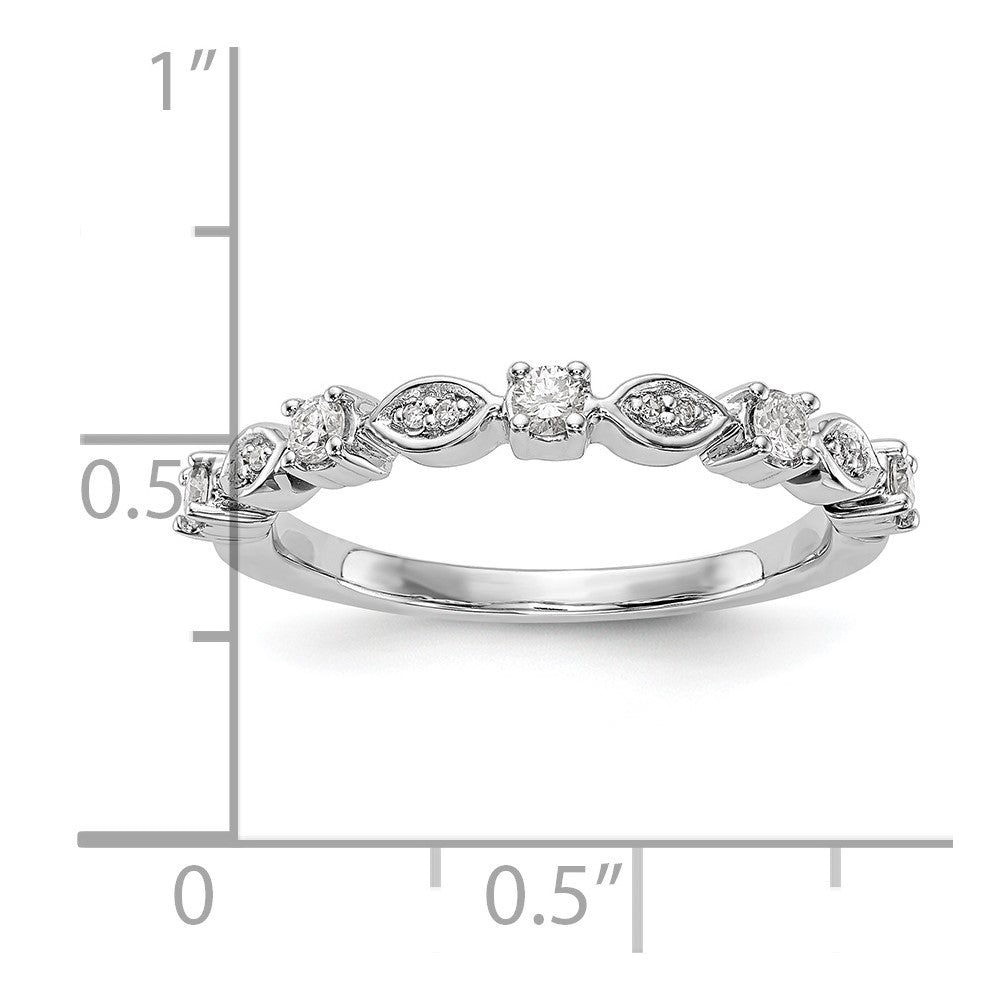 14K White Gold 1/4 carat Diamond Complete Wedding Band