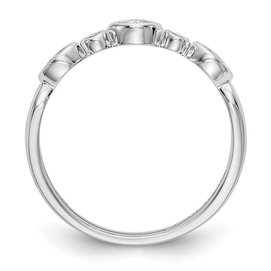 14K White Gold Twist 1/8 carat Diamond Complete Wedding Band