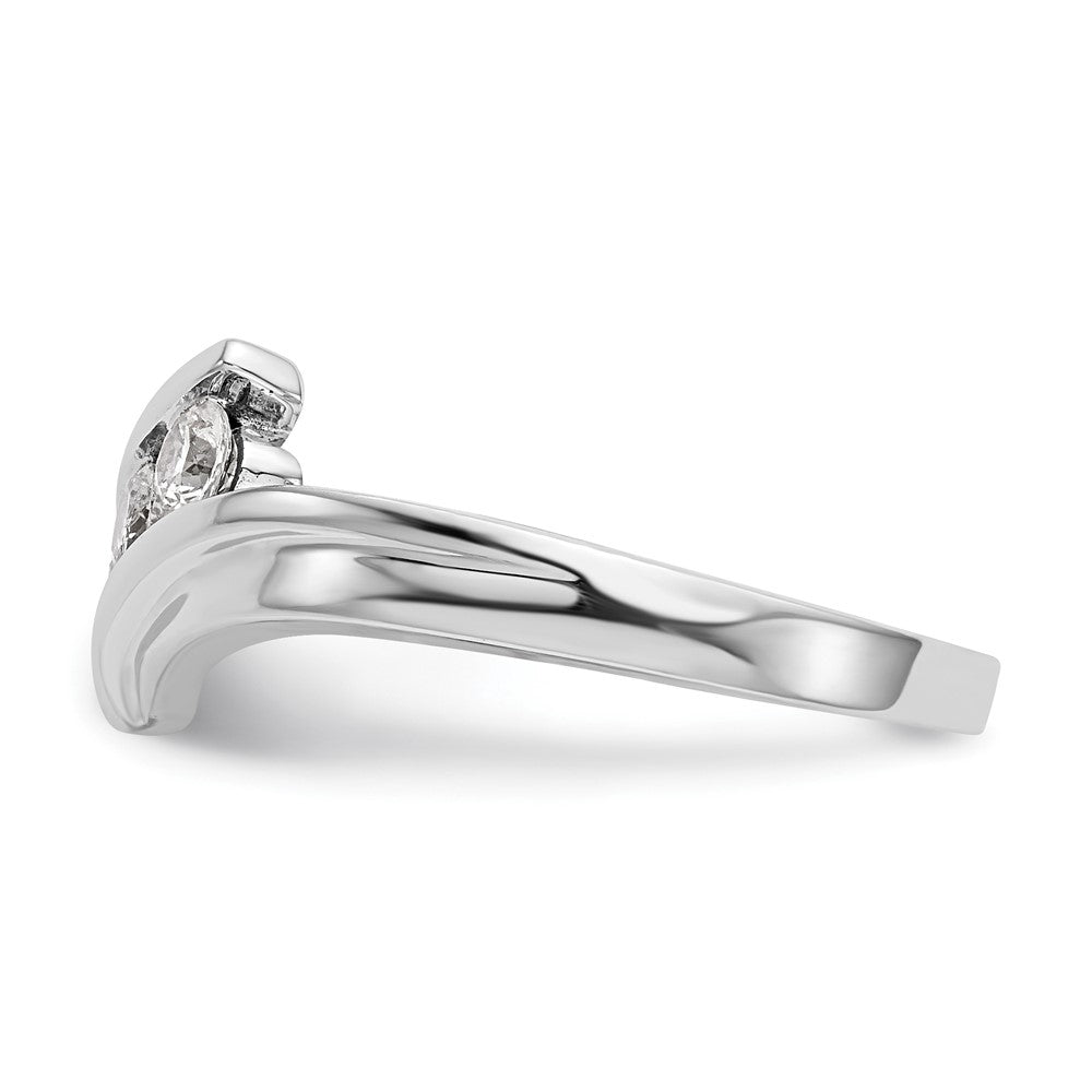 14K White Gold 3-Stone Bypass (Holds 3-3.0mm Round) Diamond Ring Mounting