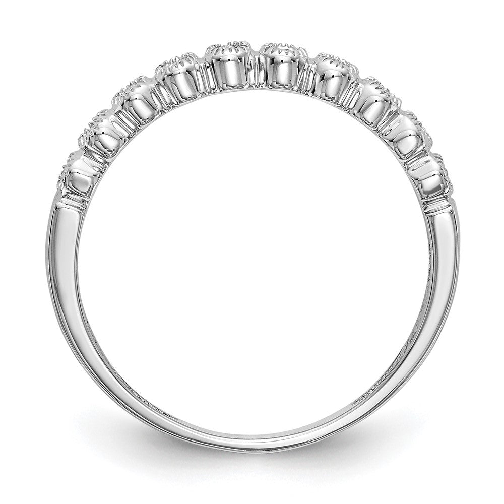 14K White Gold Bezel-set 1/10 carat Complete Diamond Band