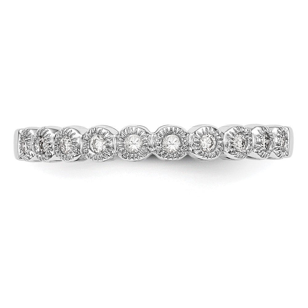 14K White Gold Bezel-set 1/10 carat Complete Diamond Band