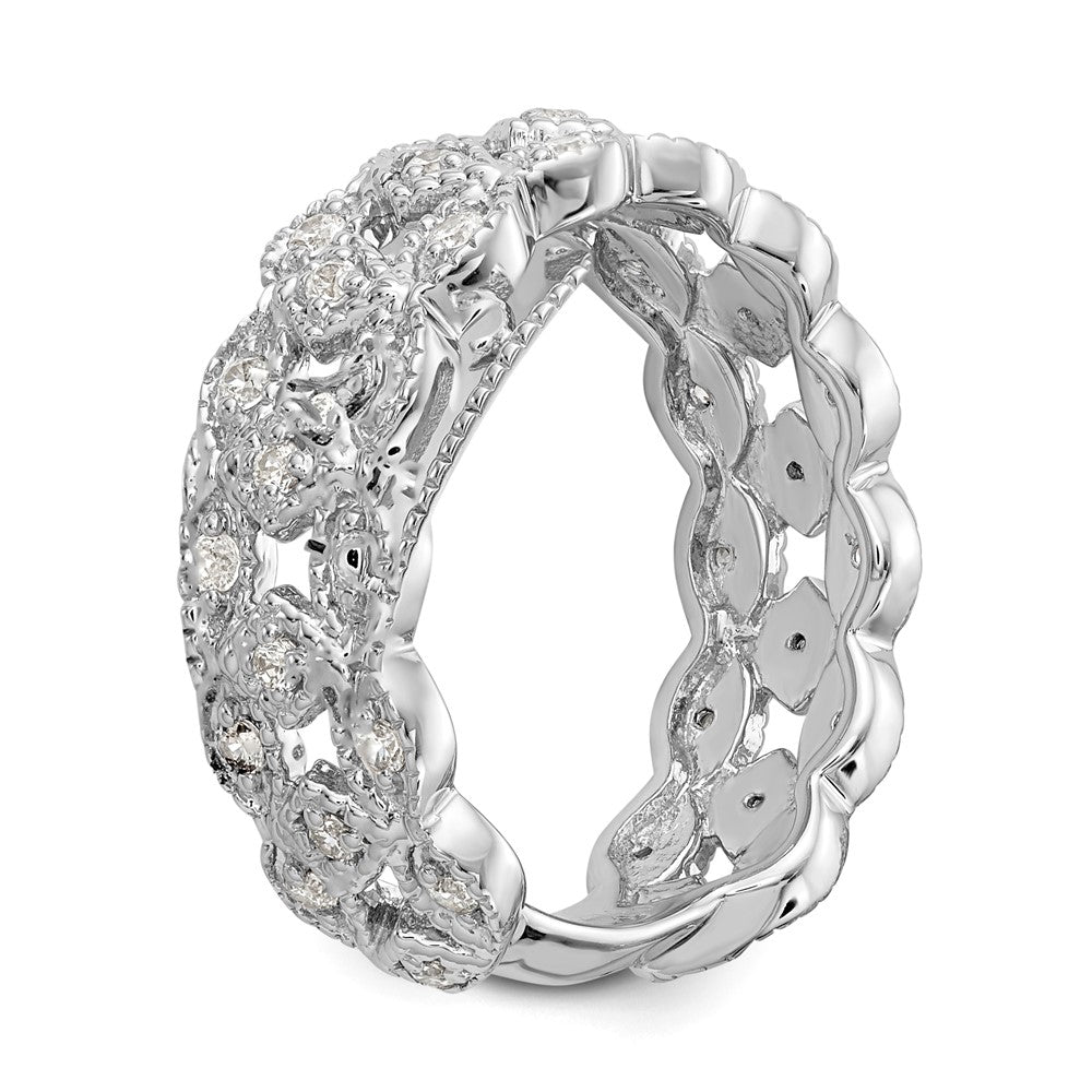 14k White Gold 1/2 carat Lab Grown Diamond VS/SI+ G+ Complete Link Band