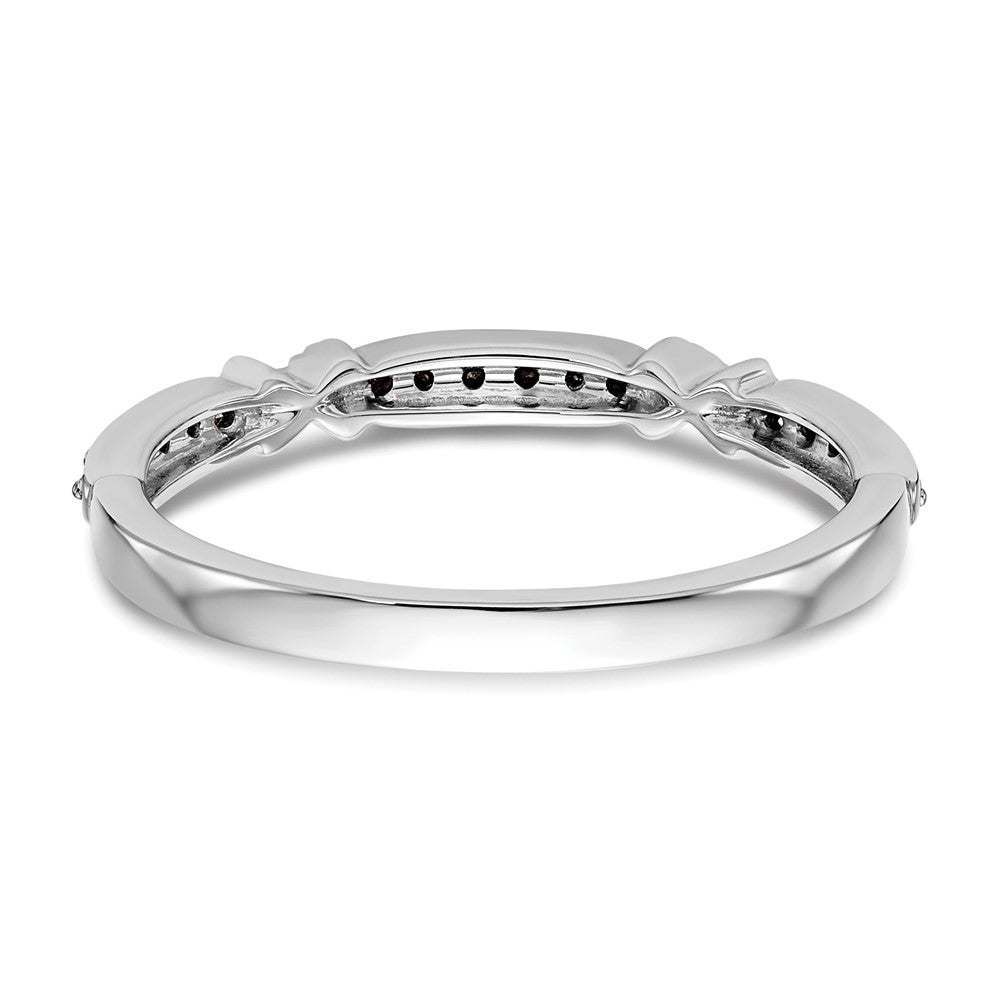 14k White Gold X-Design 1/10 carat Black Diamond Complete Band