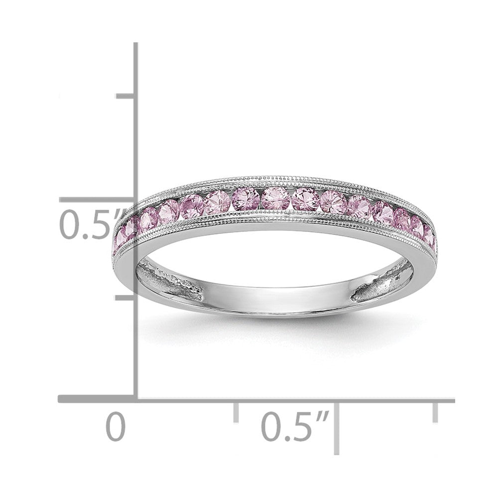 10K White Gold Pink Sapphire Band
