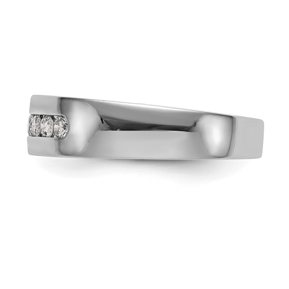 14K White Gold Lab Grown Diamond VS/SI+ G+ 5-Stone Men's Channel Ban