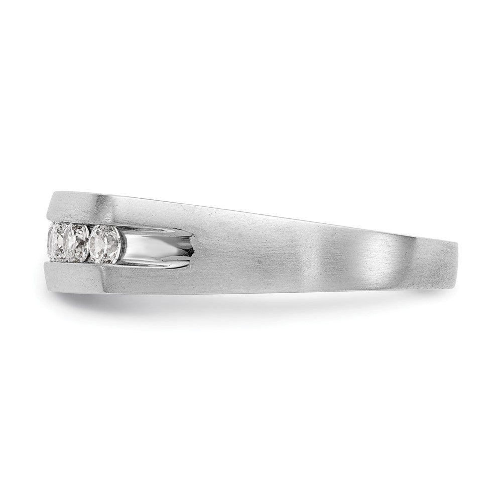 True Origin 14K White Gold Men's 1/2 carat Lab Grown Diamond VS+ F+ Complete Channel Band