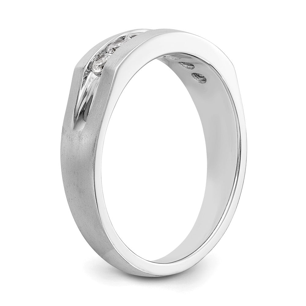 True Origin 14K White Gold Men's 1/2 carat Lab Grown Diamond VS+ F+ Complete Channel Band
