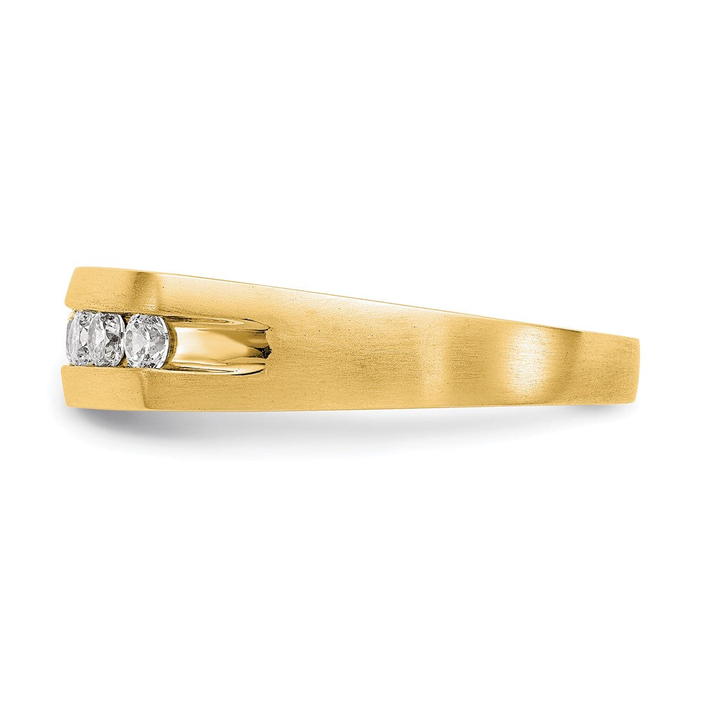 True Origin 14K Yellow Gold Men's 1/2 carat Lab Grown Diamond VS+ F+ Complete Channel Band