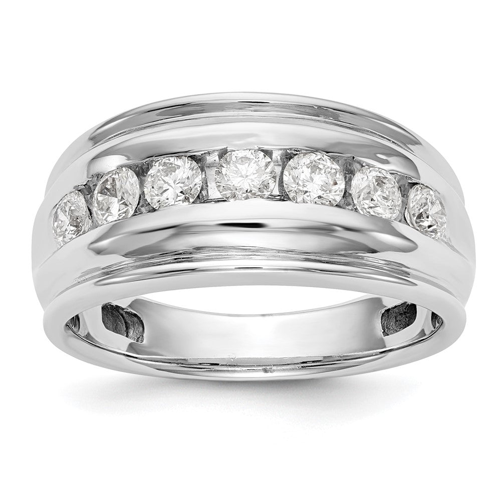 IBGoodman 14k White Gold 1 carat Lab Grown Diamond VS/SI+ G+ Seven Stone Complete Men's Ring
