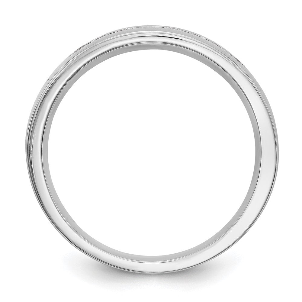 True Origin 14K White Gold Men's 1/3 carat Lab Grown Diamond VS+ F+ Complete Channel Band