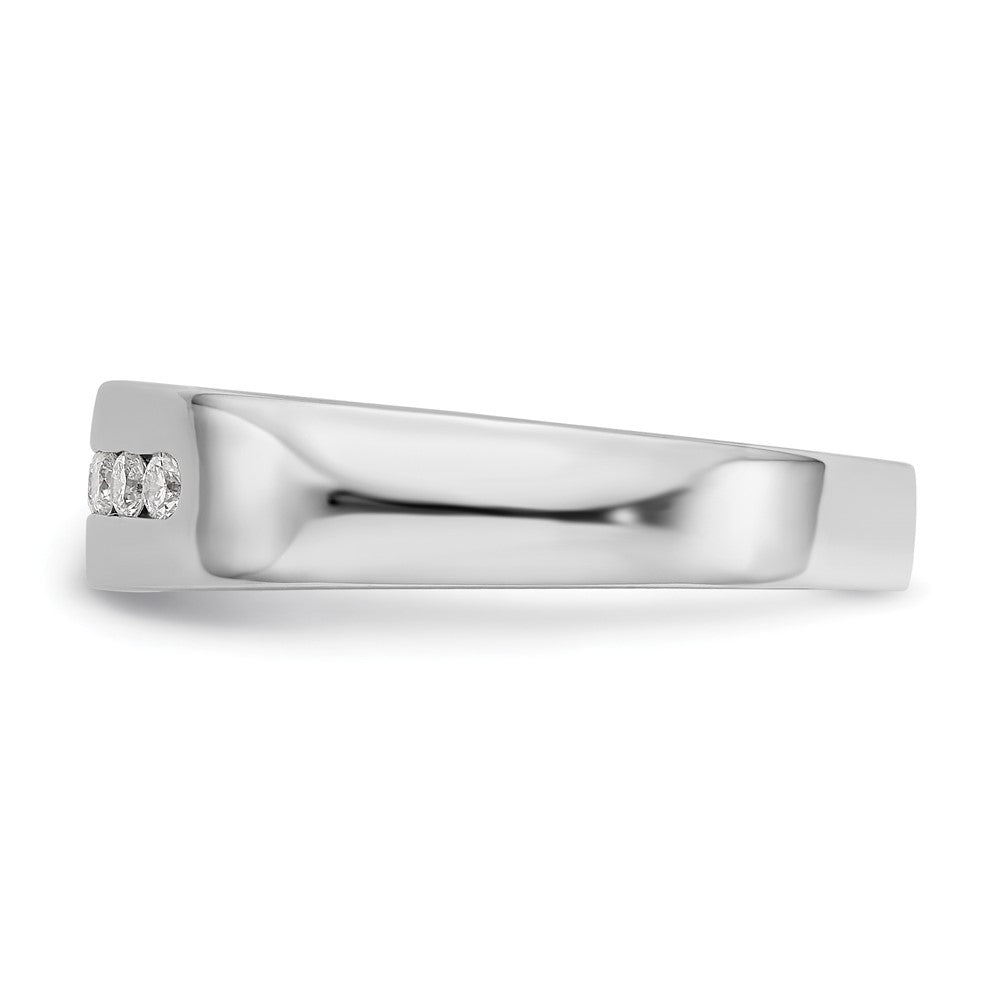 True Origin 14K White Gold Men's 1/3 carat Lab Grown Diamond VS+ F+ Complete Channel Band