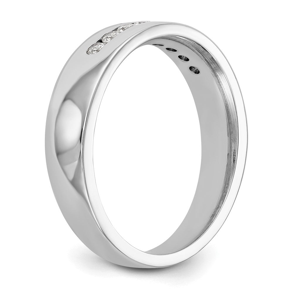 True Origin 14K White Gold Men's 1/3 carat Lab Grown Diamond VS+ F+ Complete Channel Band