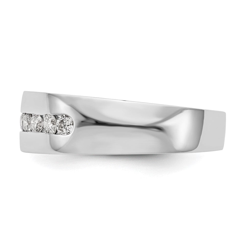 True Origin 14K White Gold Men's 1/2 carat Lab Grown Diamond VS+ F+ Complete Channel Band