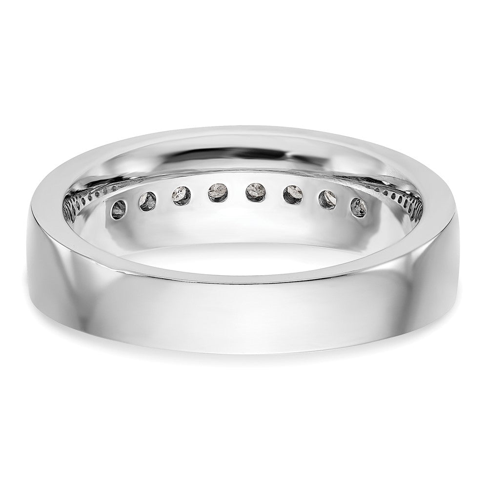 True Origin 14K White Gold Men's 1/2 carat Lab Grown Diamond VS+ F+ Complete Channel Band