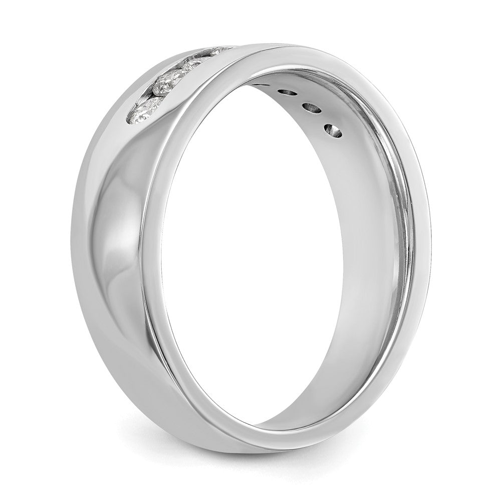 True Origin 14K White Gold Men's 1/2 carat Lab Grown Diamond VS+ F+ Complete Channel Band
