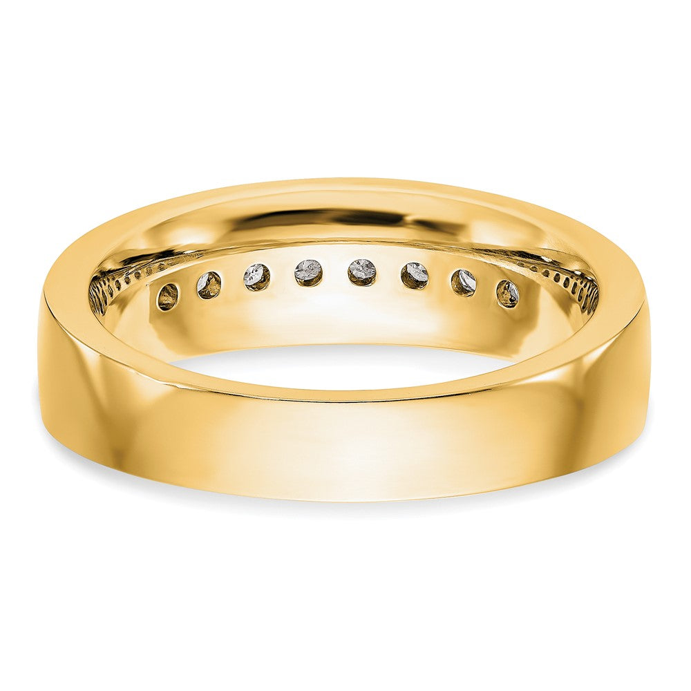 True Origin 14K Yellow Gold Men's 1/2 carat Lab Grown Diamond VS+ F+ Complete Channel Band