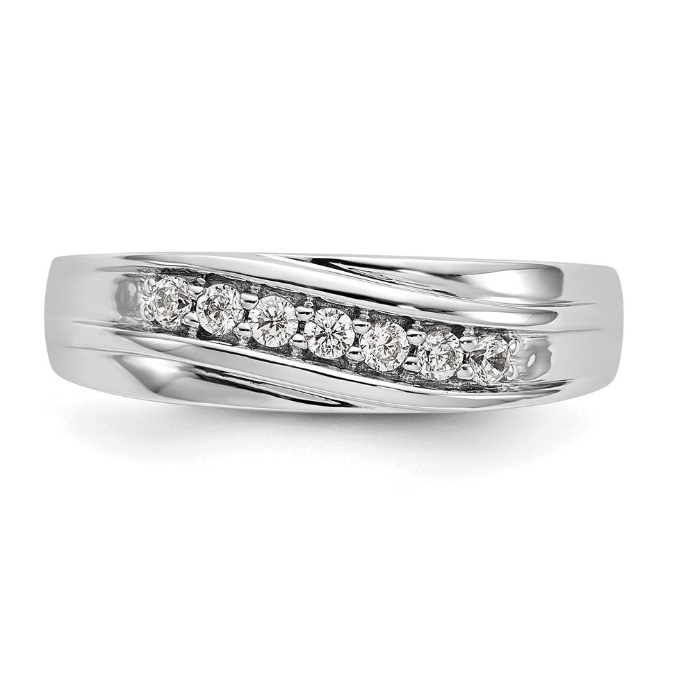 IBGoodman 14k White Gold 1/4 carat Lab Grown Diamond VS/SI+ G+ Complete Men's Ring
