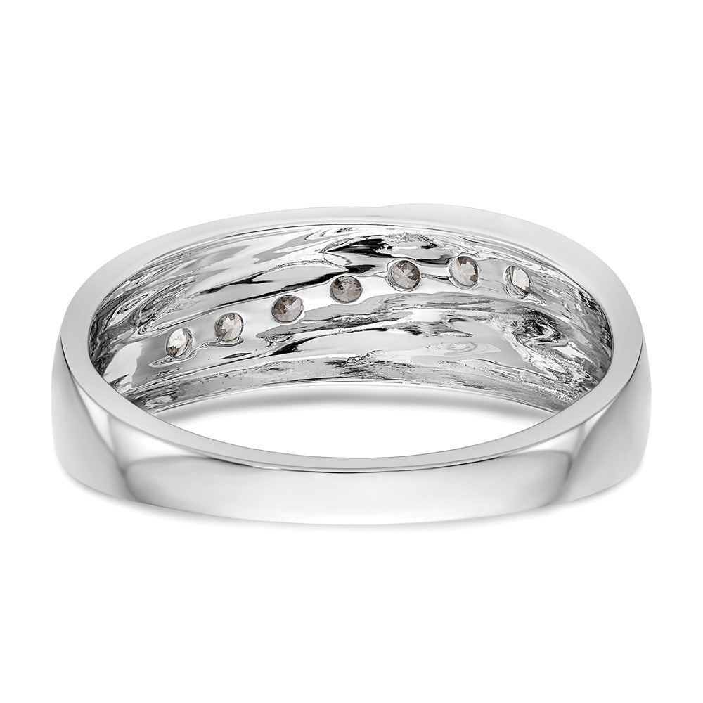 IBGoodman 14k White Gold 1/2 carat Lab Grown Diamond VS/SI+ G+ Seven Stone Complete Men's Ring