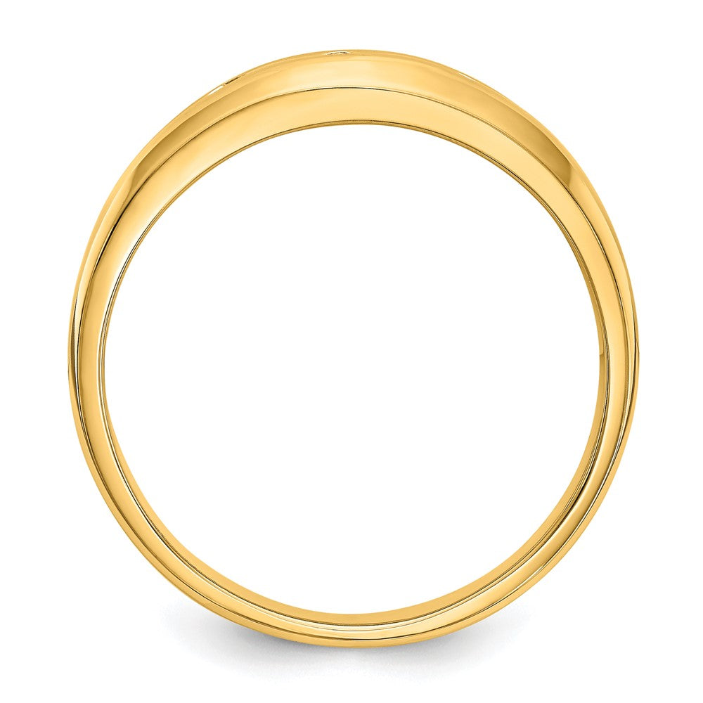 14K Yellow Gold 3-Stone 1/6 carat Diamond Complete Men's Band