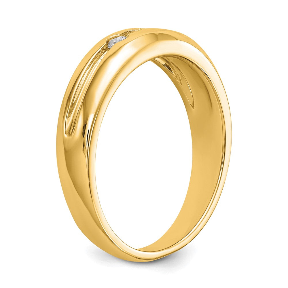 14K Yellow Gold 3-Stone 1/6 carat Diamond Complete Men's Band