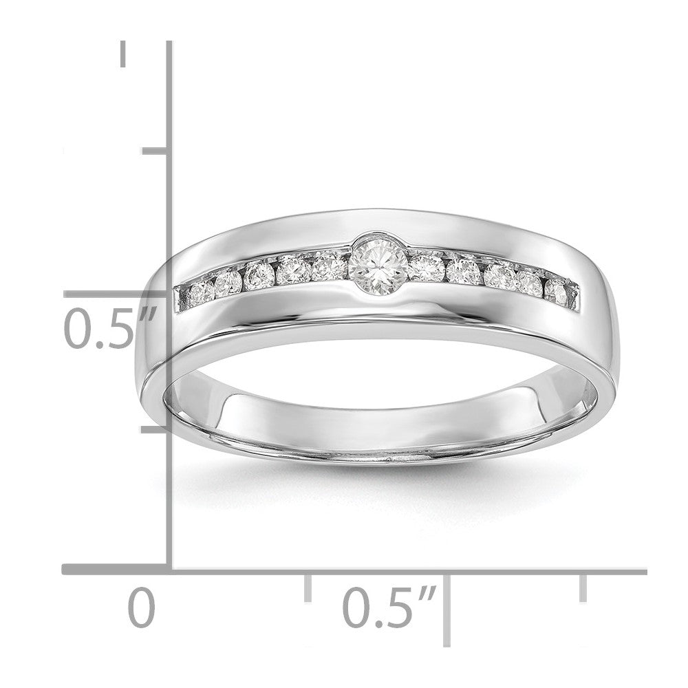 14K White Gold Lab Grown Diamond VS/SI+ G+ Men's Band