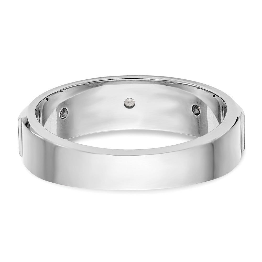 True Origin 14K White Gold Men's 1/6 carat Lab Grown Diamond VS+ F+ Complete Band
