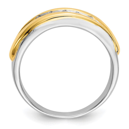 IBGoodman 14k Two-tone 3/8 carat Lab Grown Diamond VS/SI+ G+ Complete Men's Ring