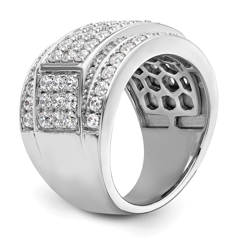True Origin 14K White Gold Men's 3 carat Lab Grown Diamond VS+ F+ Complete Heirloom Ring