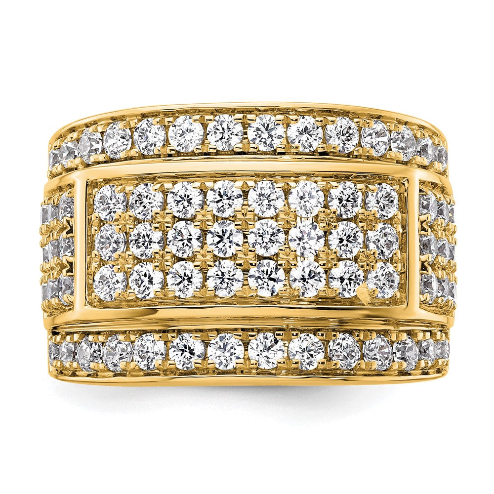 True Origin 14K Yellow Gold Men's 3 carat Lab Grown Diamond VS+ F+ Complete Heirloom Ring