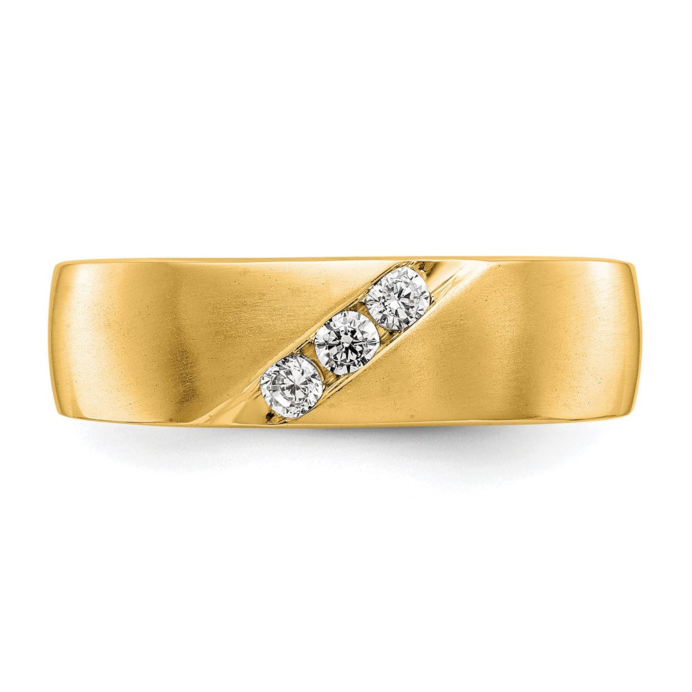 True Origin 14K Yellow Gold Men's 1/5 carat Lab Grown Diamond VS+ F+ Complete Band