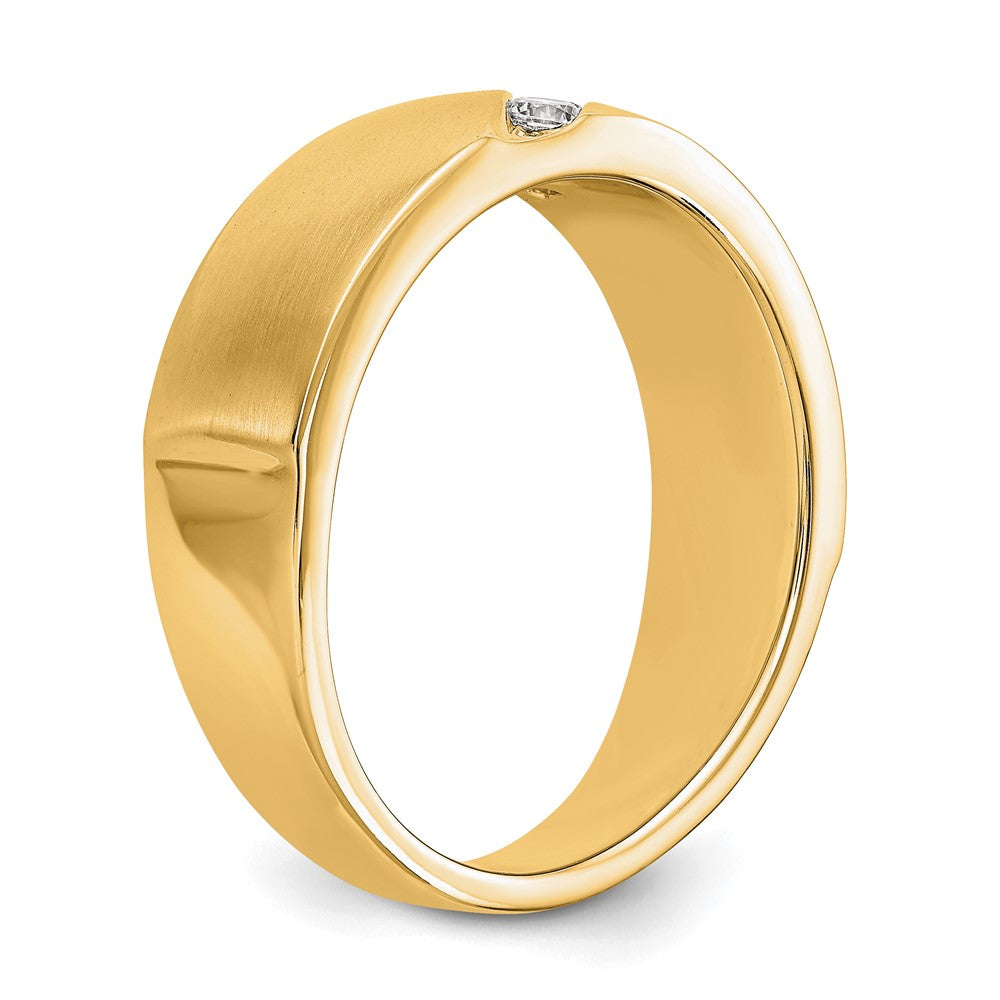 True Origin 14K Yellow Gold Men's 1/5 carat Lab Grown Diamond VS+ F+ Complete Band