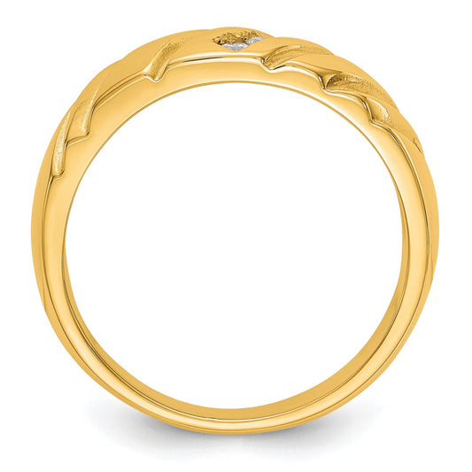 14K 3-Stone 1/8 carat Diamond Complete Men's Band