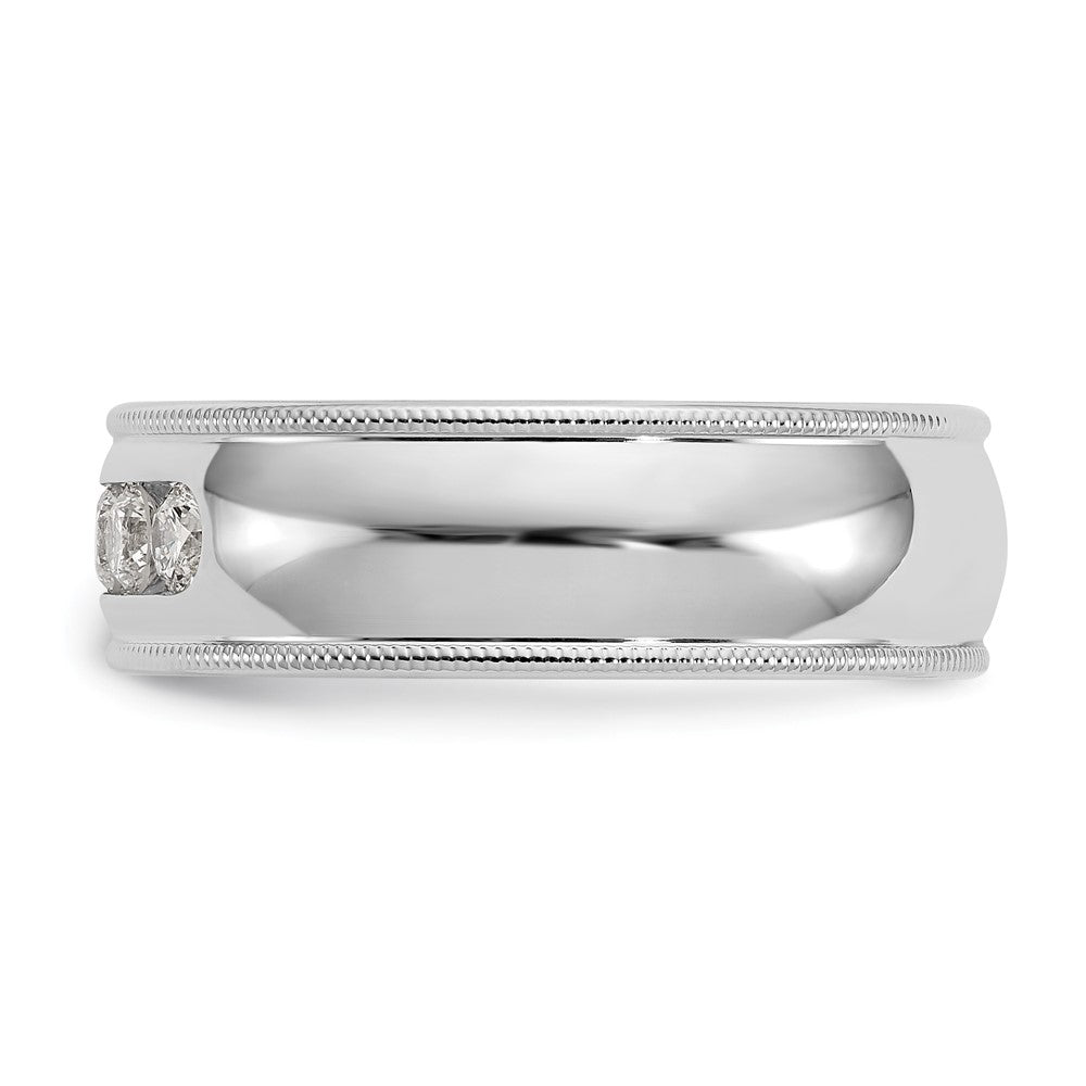 True Origin 14K White Gold Men's 1/2 carat Lab Grown Diamond VS+ F+ Size 9 Complete Miligrain Band