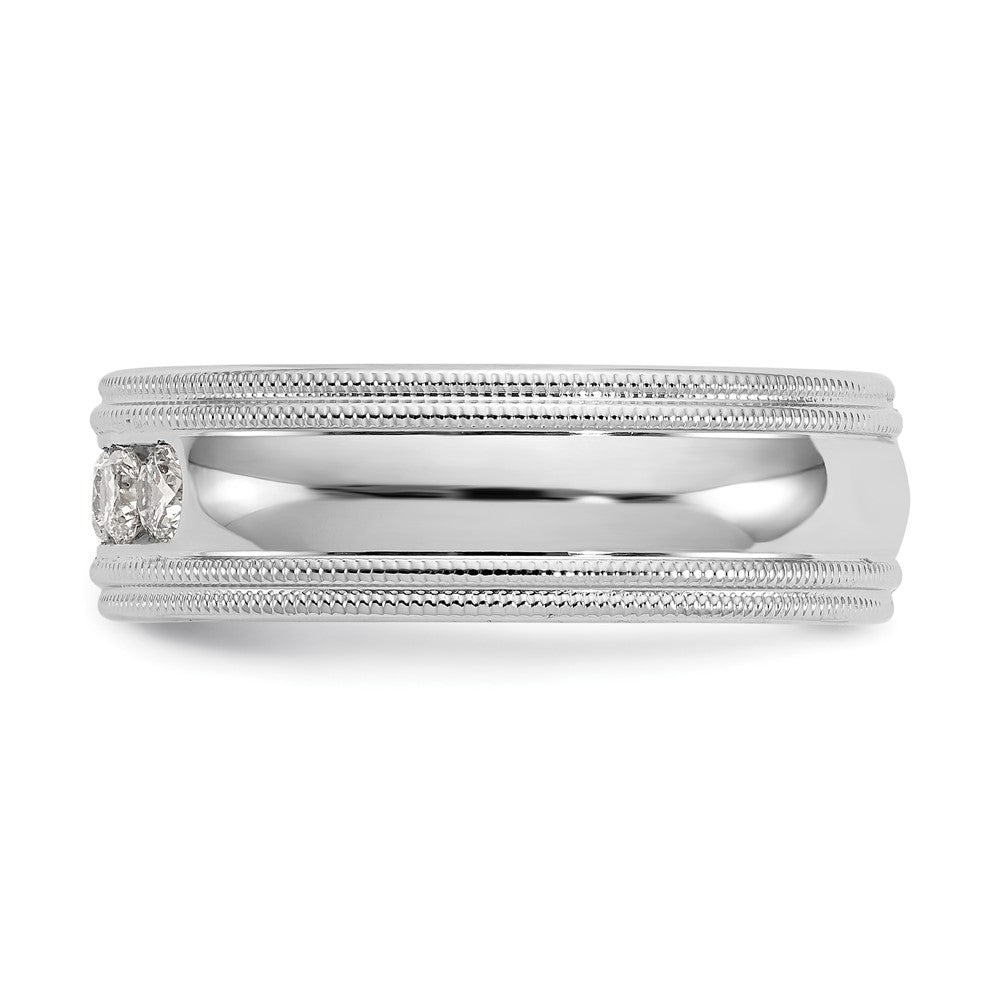 True Origin 14K White Gold 1/2 carat Lab Grown Diamond VS+ F+ Size 10.5 Complete Double Miligrain Band