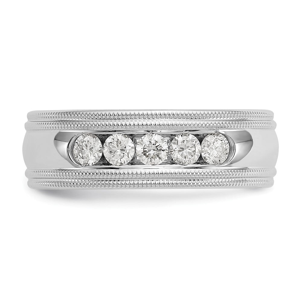 True Origin 14K White Gold 1/2 carat Lab Grown Diamond VS+ F+ Size 10.5 Complete Double Miligrain Band