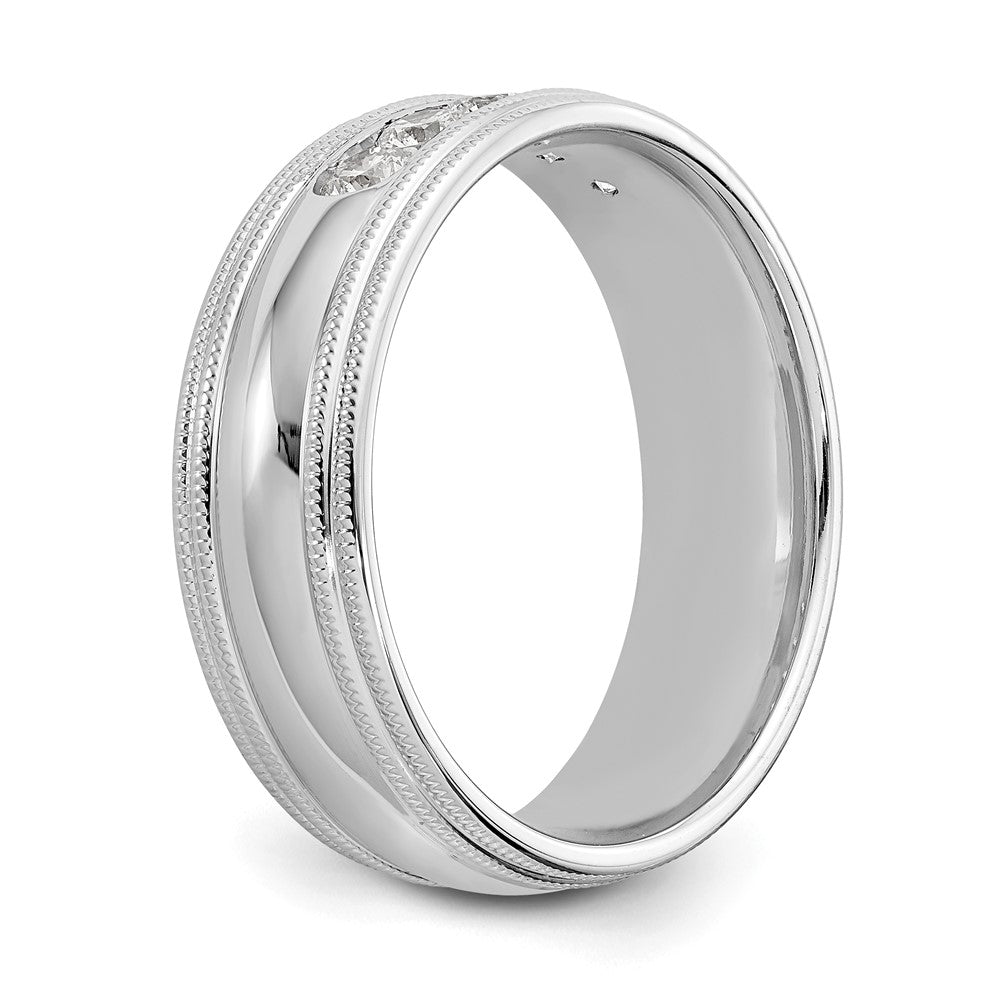 True Origin 14K White Gold 1/2 carat Lab Grown Diamond VS+ F+ Size 10.5 Complete Double Miligrain Band